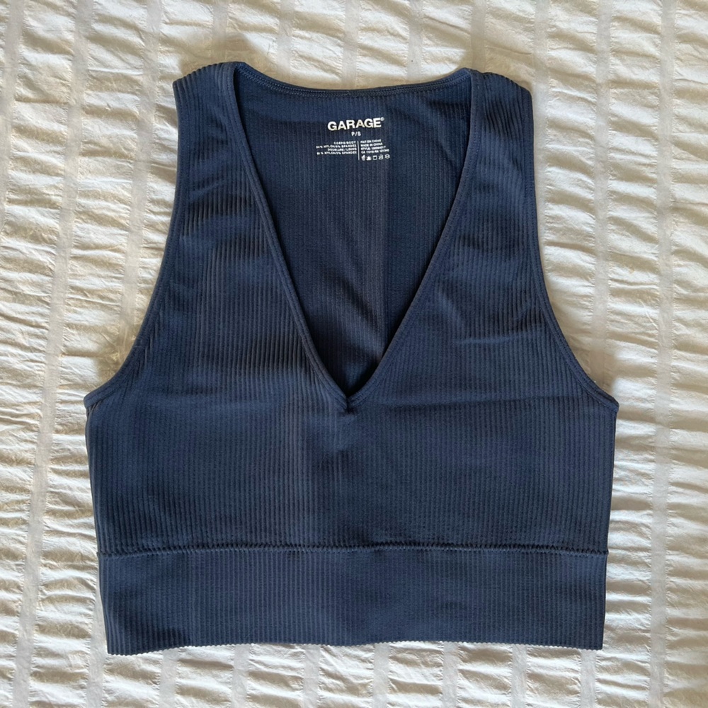 Garage Ribbed V-neck Bralette